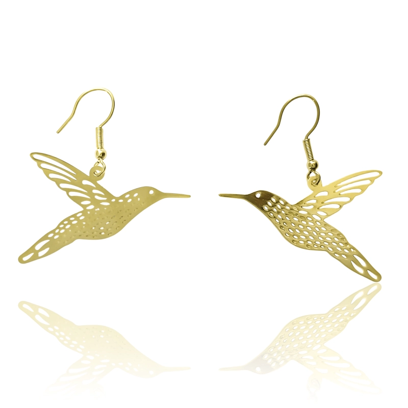 AROS COLIBRI ENCHAPADO ORO 18K - 2