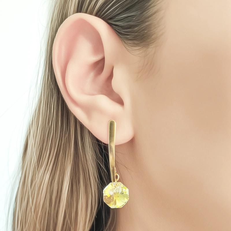 AROS AURORA BOREAL HEXAGONO 12MM ENCHAPADO ORO 18K - 3