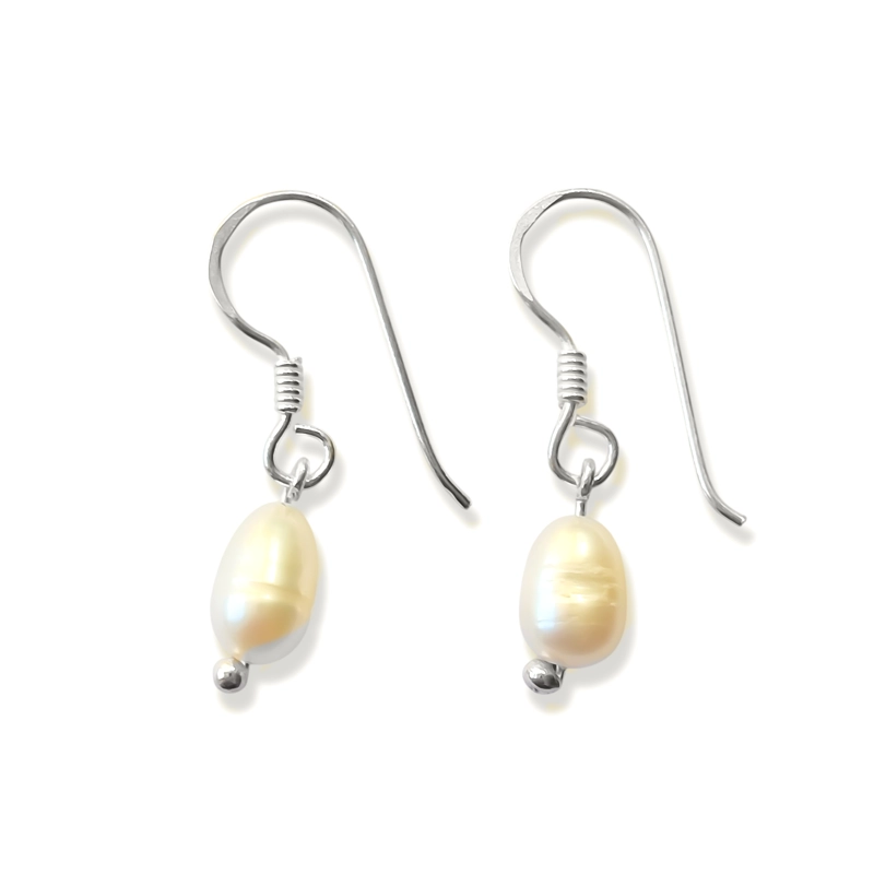 AROS PERLA DE RIO MINI GANCHO PLATA FINA 925 - 1