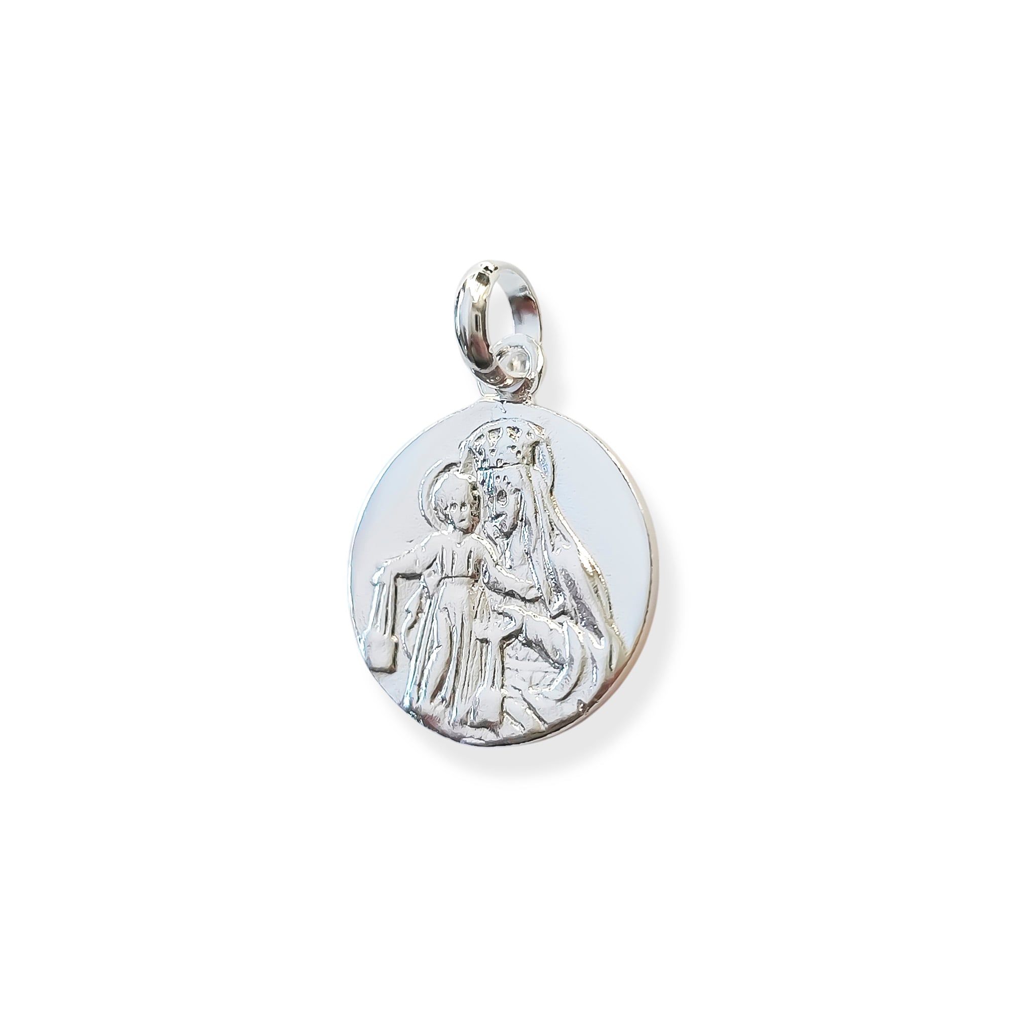 COLGANTE MEDALLA VIRGEN DEL CARMEN 18MM PLATA FINA 925 - 2