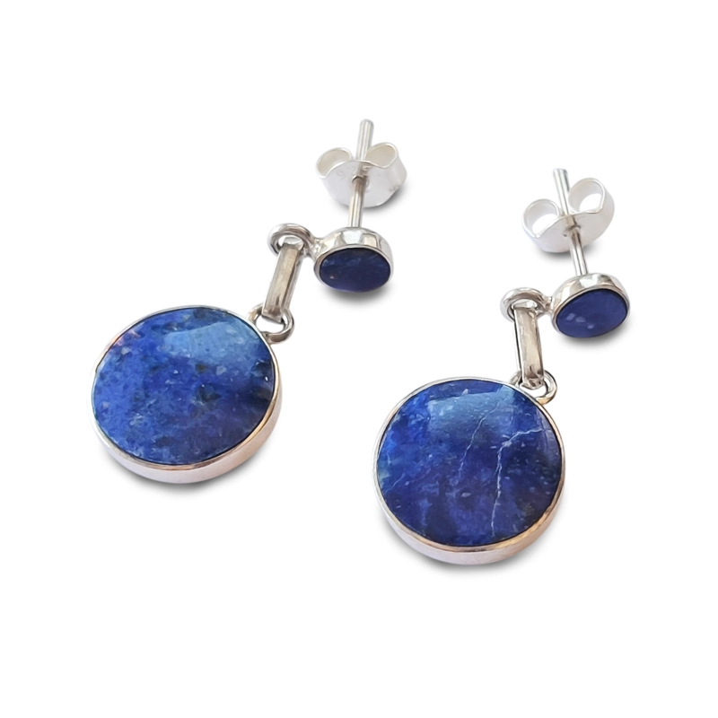 AROS CIRCULO COLGANTE LAPISLAZULI PLATA FINA 950 - 2