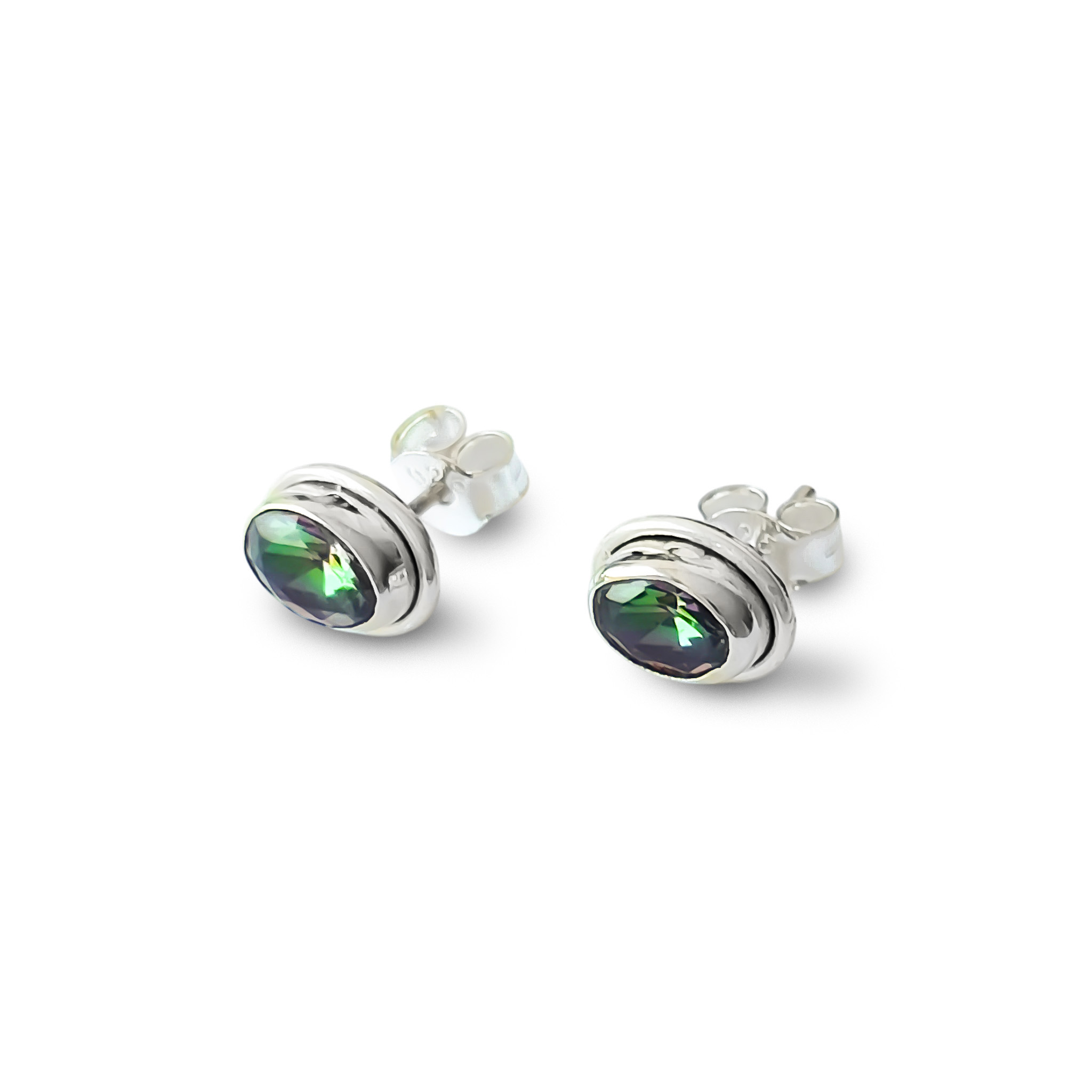 Boucles D'oreilles En Argent 925 Avec Topaze Mystique 1.89 Ct - Neuf Sans Emballage
