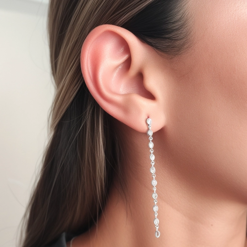 AROS ALICIA GOTAS CIRCON PLATA FINA 925 - 2