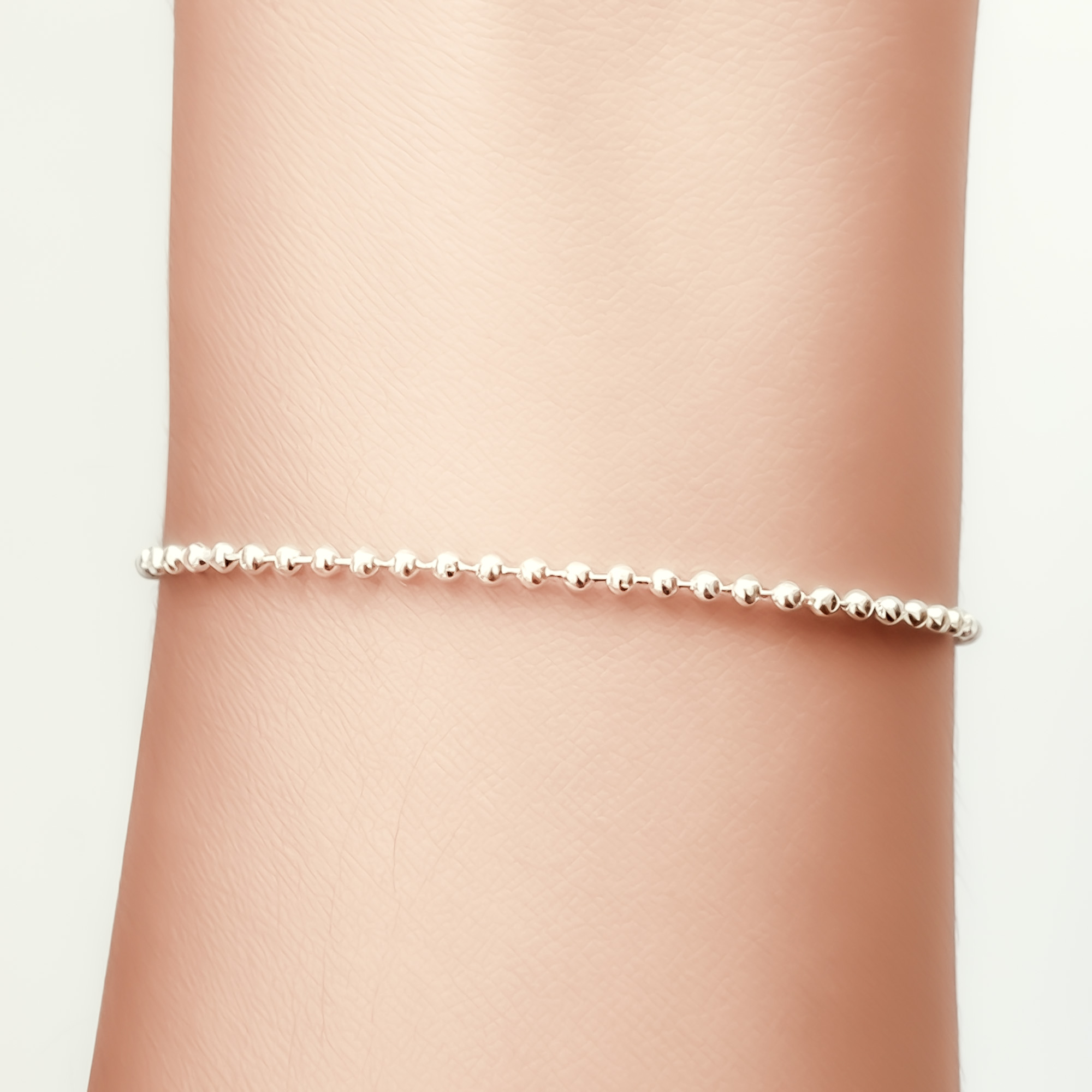 PULSERA BOLITAS MINI 2MM PLATA FINA 925 - 3