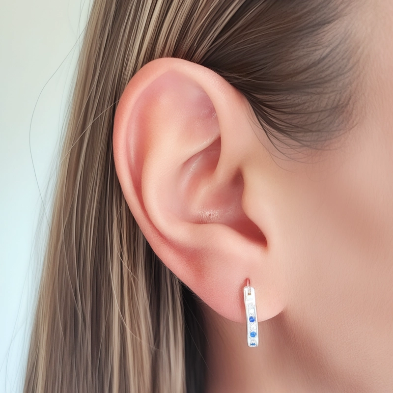 AROS ARGOLLA ROMINA CIRCON 13MM PLATA FINA 925 - 3