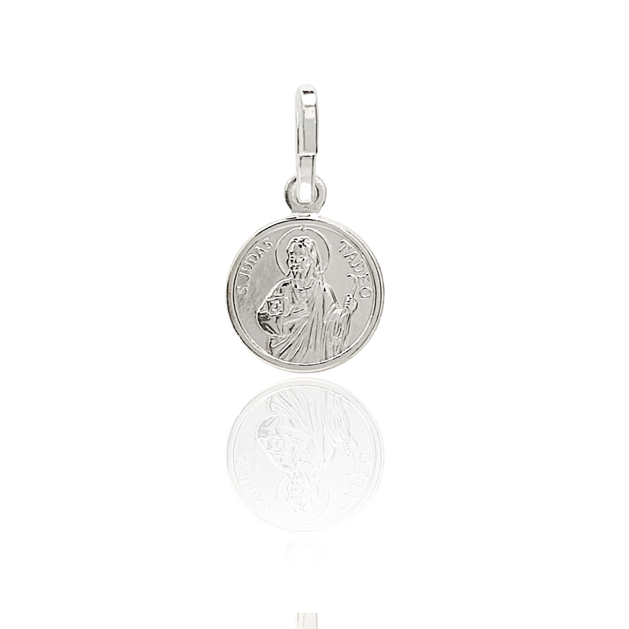 COLGANTE MEDALLA 10MM SAN JUDAS TADEO PLATA FINA 925 - 1