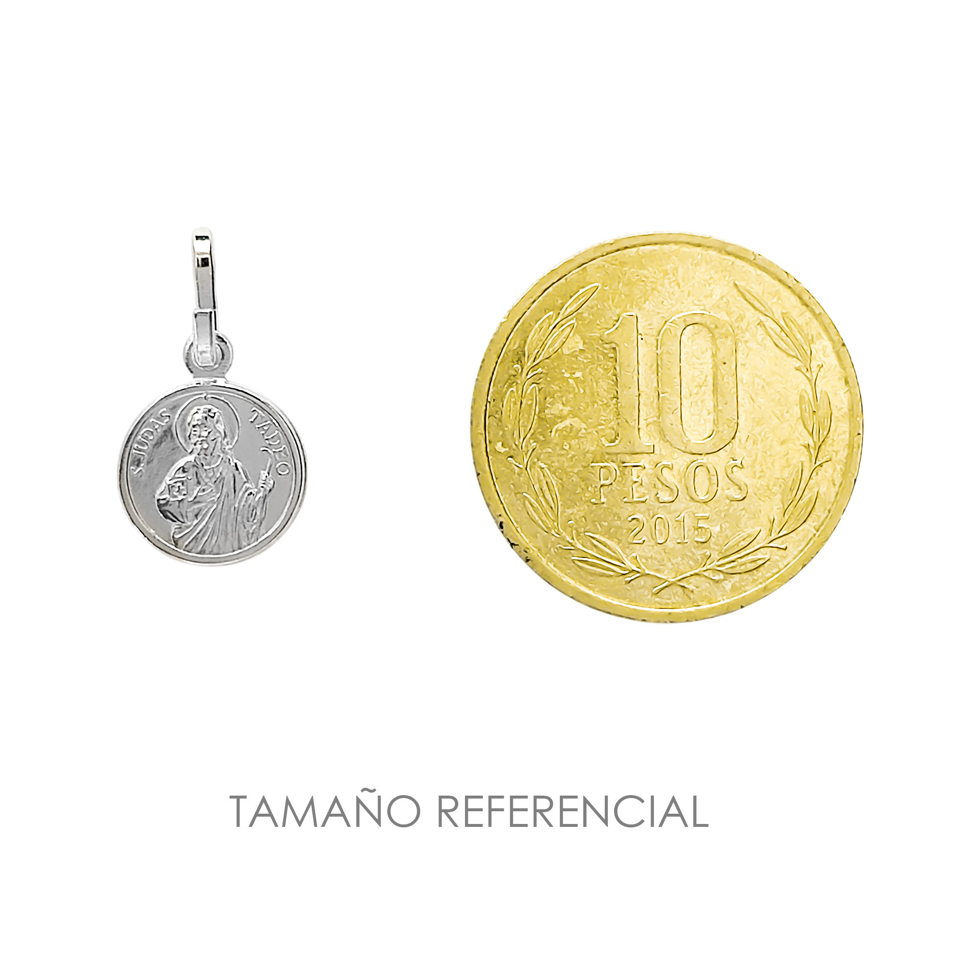 COLGANTE MEDALLA 10MM SAN JUDAS TADEO PLATA FINA 925 - 3