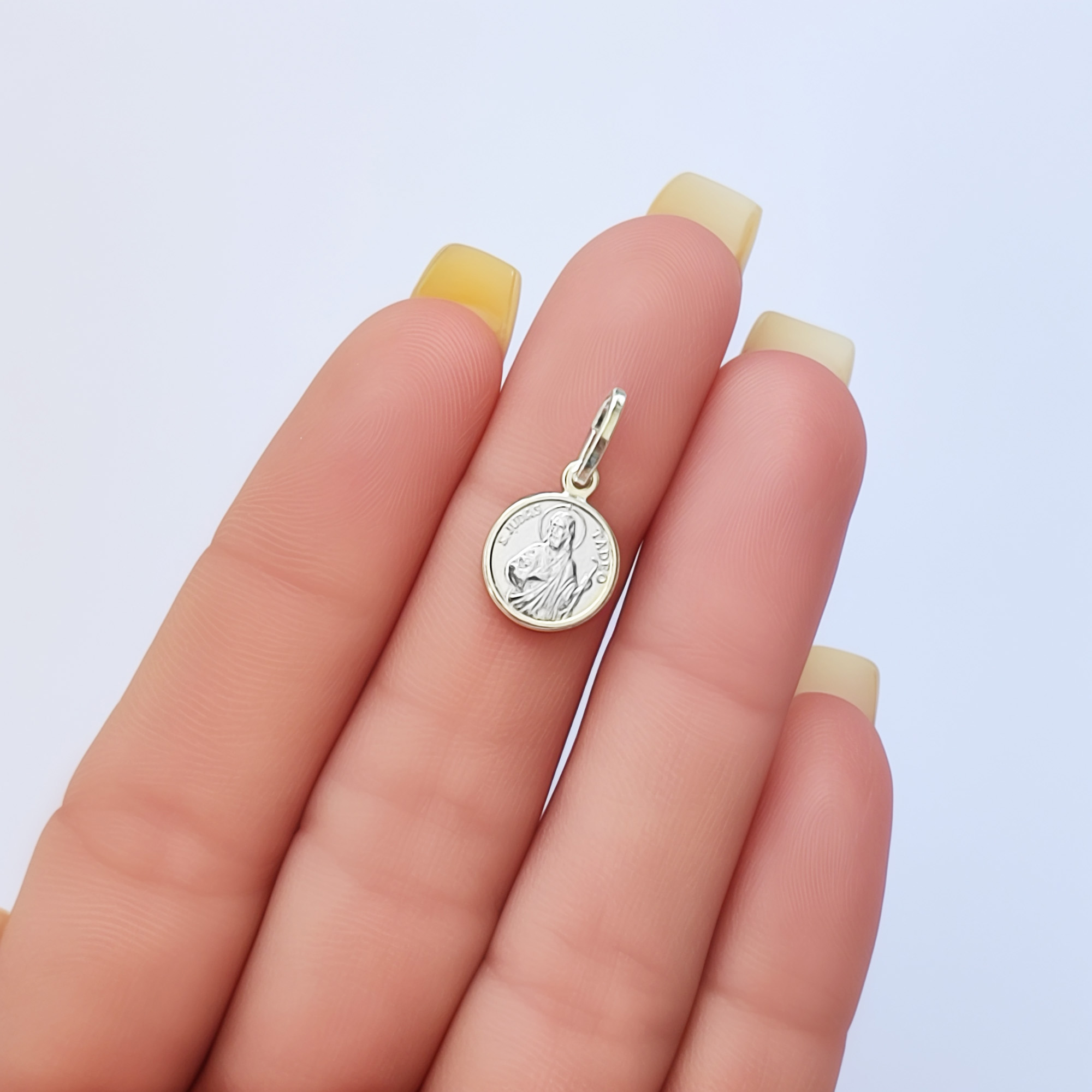 COLGANTE MEDALLA 10MM SAN JUDAS TADEO PLATA FINA 925 - 4