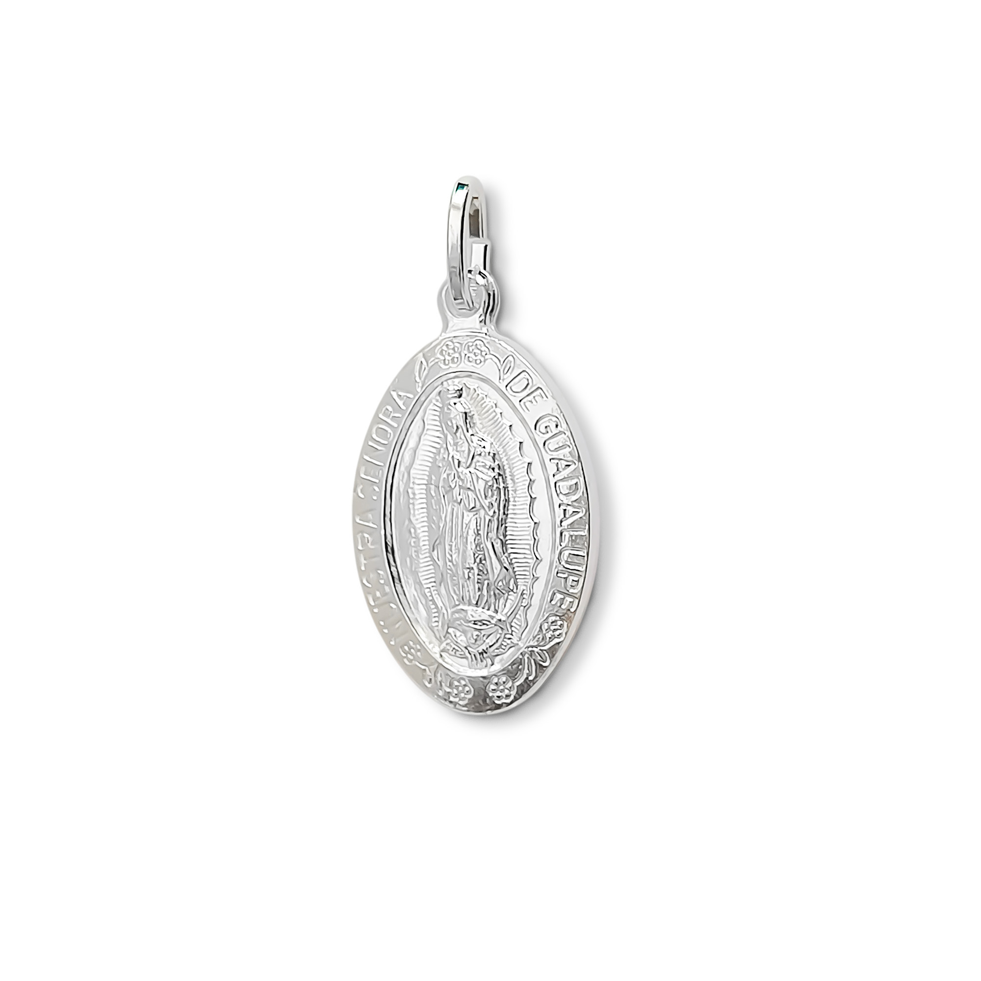 COLGANTE MEDALLA VIRGEN DE GUADALUPE BORDE 21X14MM PLATA FINA 925 - 2