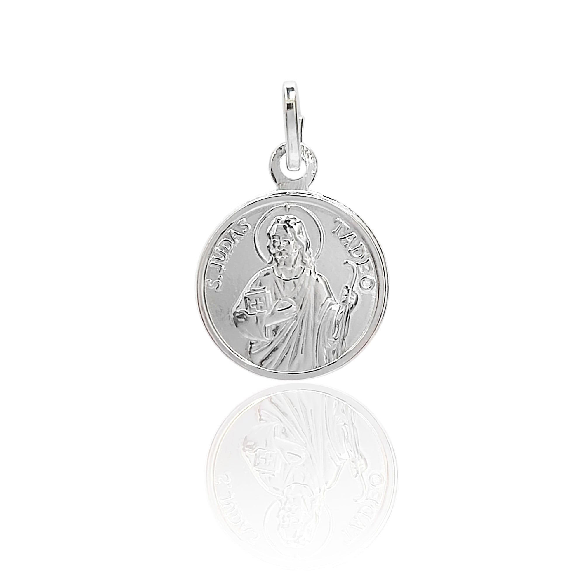 COLGANTE MEDALLA SAN JUDAS TADEO 15MM PLATA FINA 925 - 1