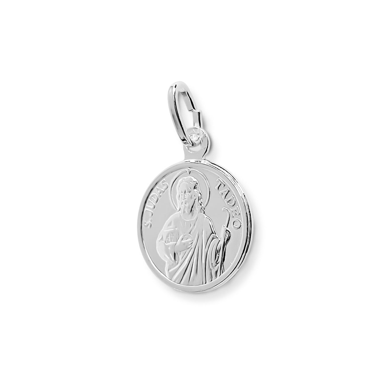 COLGANTE MEDALLA SAN JUDAS TADEO 15MM PLATA FINA 925 - 2