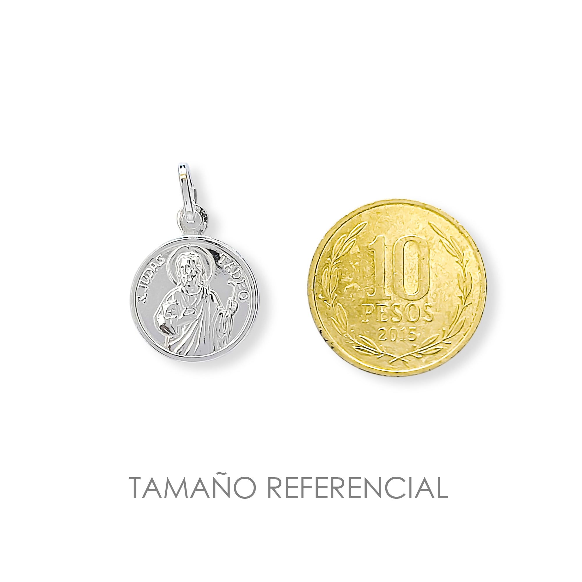 COLGANTE MEDALLA SAN JUDAS TADEO 15MM PLATA FINA 925 - 3