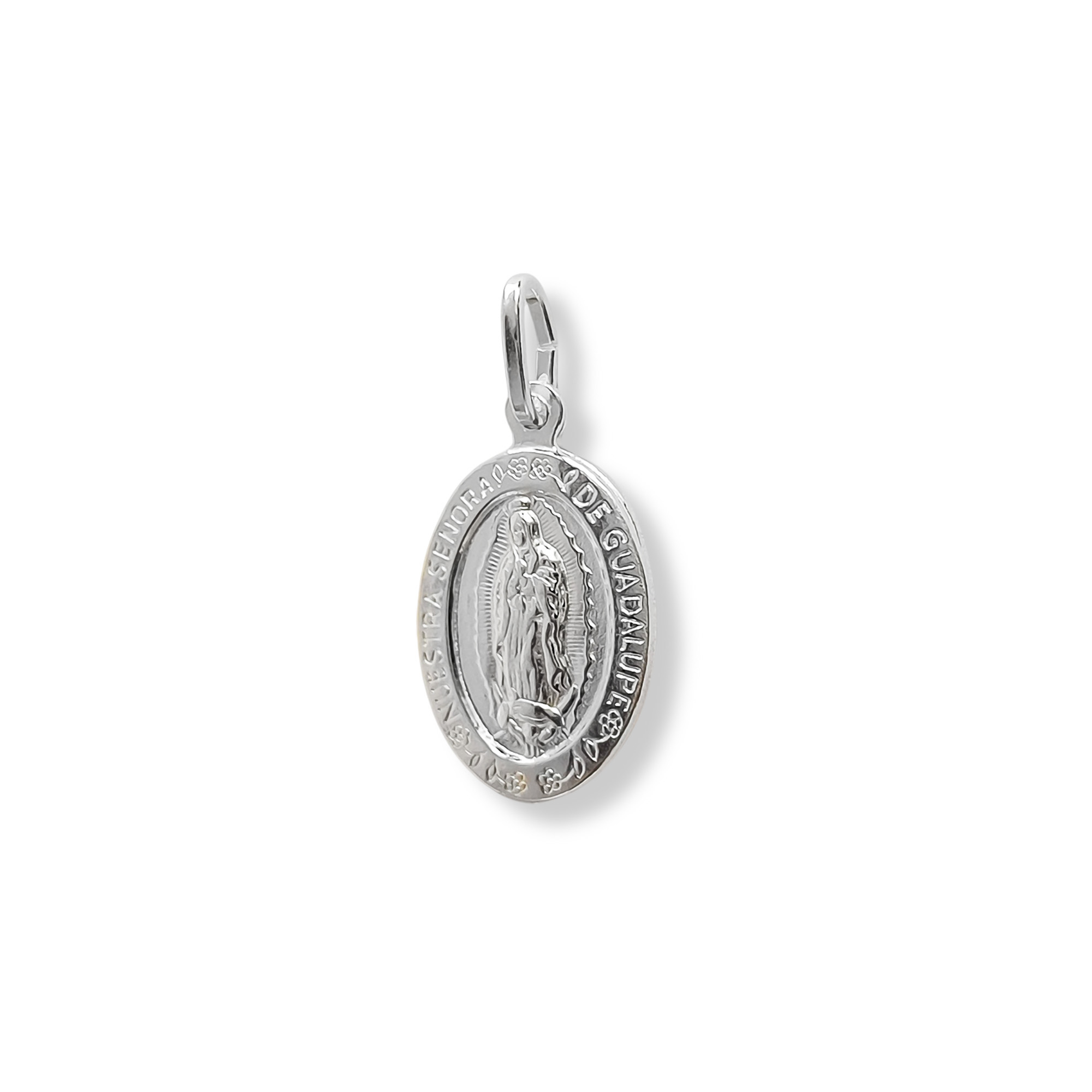 COLGANTE MEDALLA VIRGEN DE GUADALUPE BORDE 18X13MM PLATA FINA 925 - 2