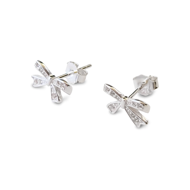 AROS LAZO CIRCÓN EN COLOR BLANCO PLATA FINA 925 - 2