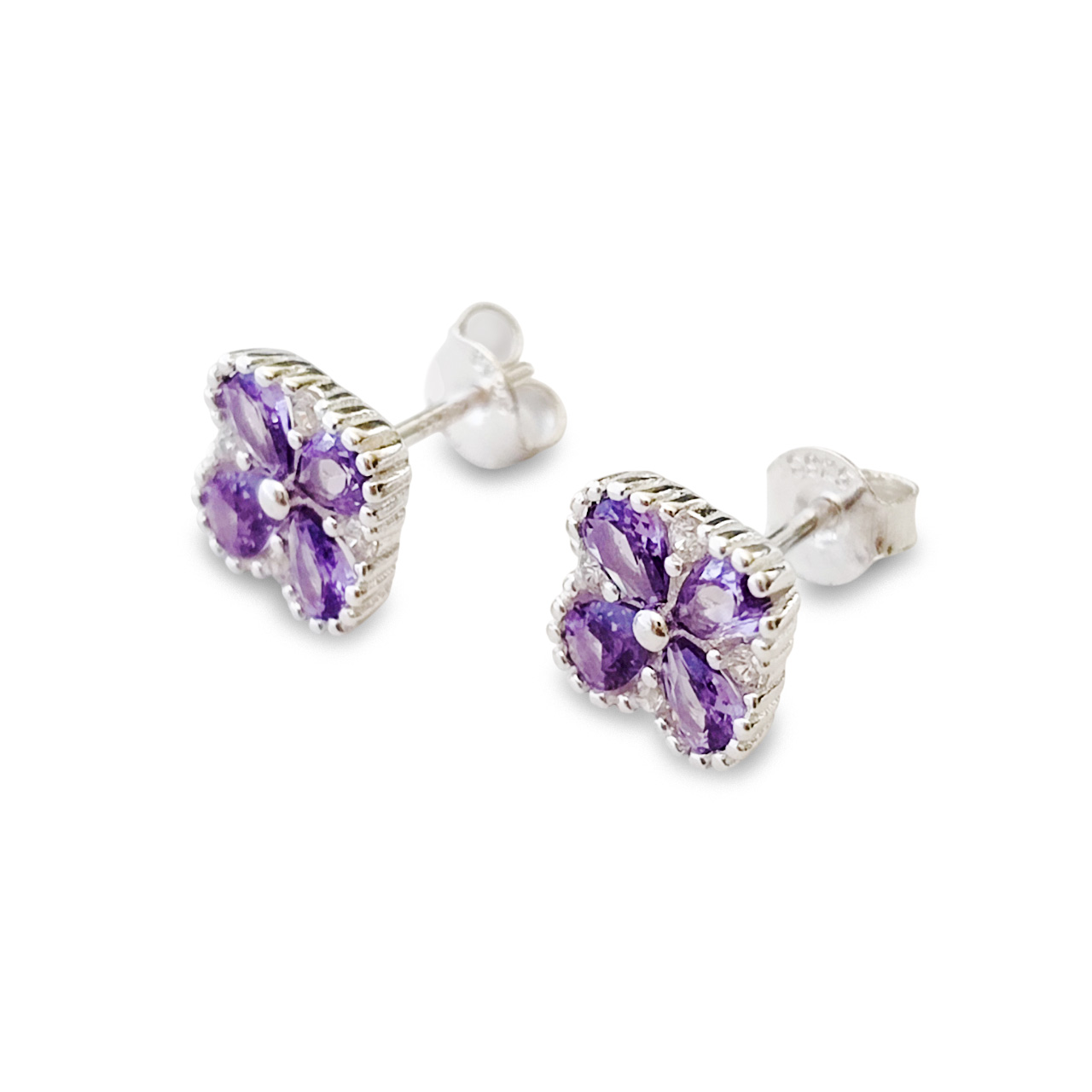 AROS TRE BOL CIRCON MORADO PLATA FINA 925 - 2