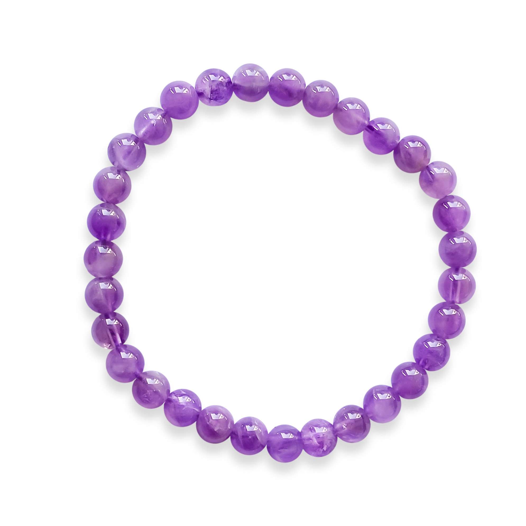 PULSERA AMATISTA 6MM ELASTICADA - 1