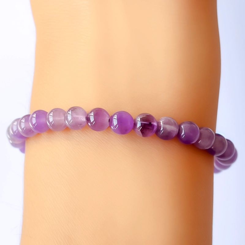 PULSERA AMATISTA 6MM ELASTICADA - 3