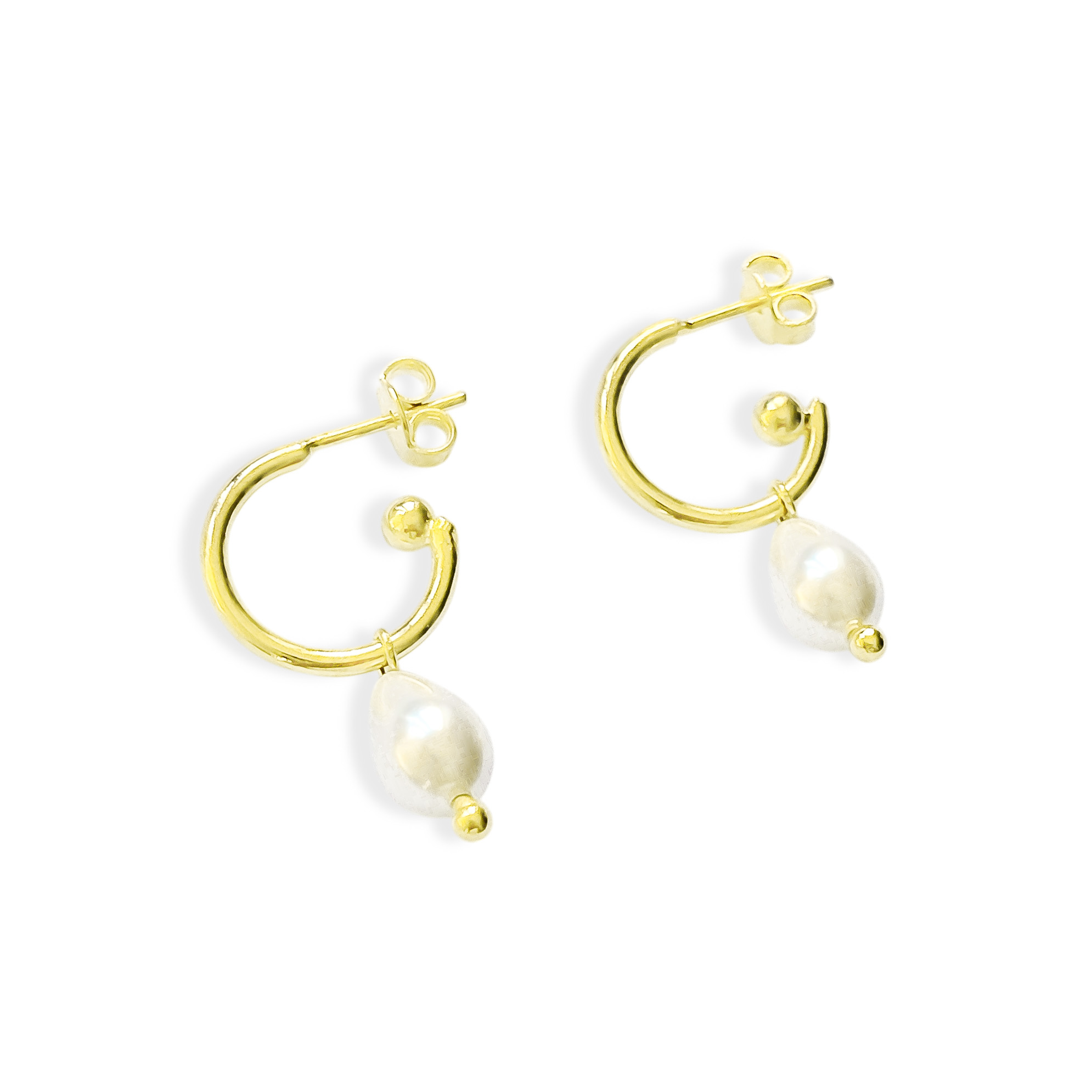 AROS ARGOLLA GOTA PERLA SHELLPEARL ENCHAPADO ORO 18K - 2