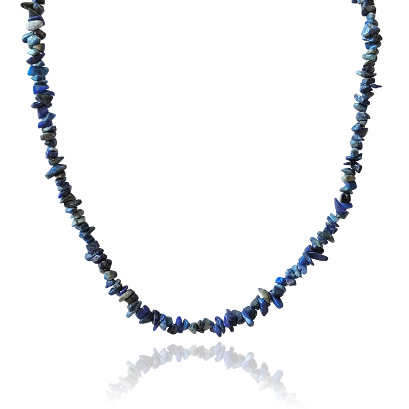 COLLAR LAPISLAZULI CHIPS PLATA FINA 925 - 1