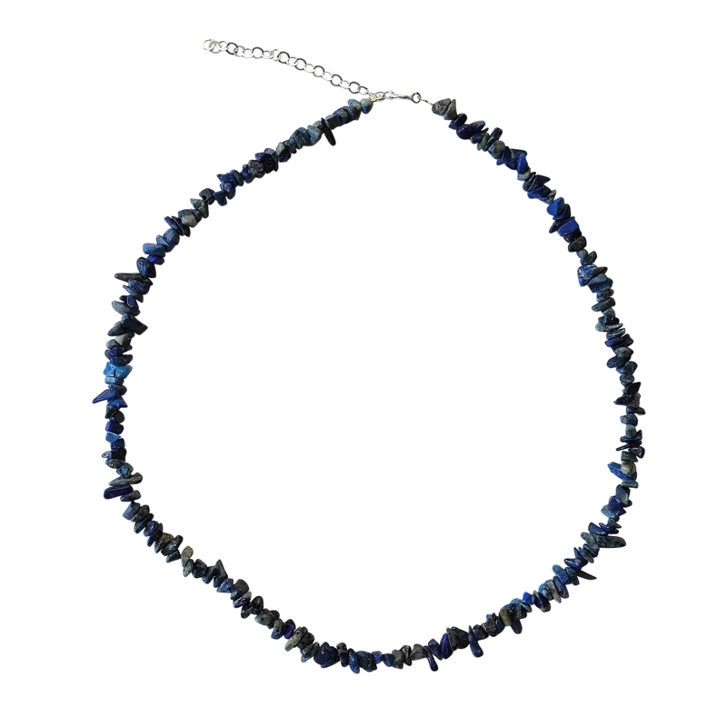 COLLAR LAPISLAZULI CHIPS PLATA FINA 925 - 2