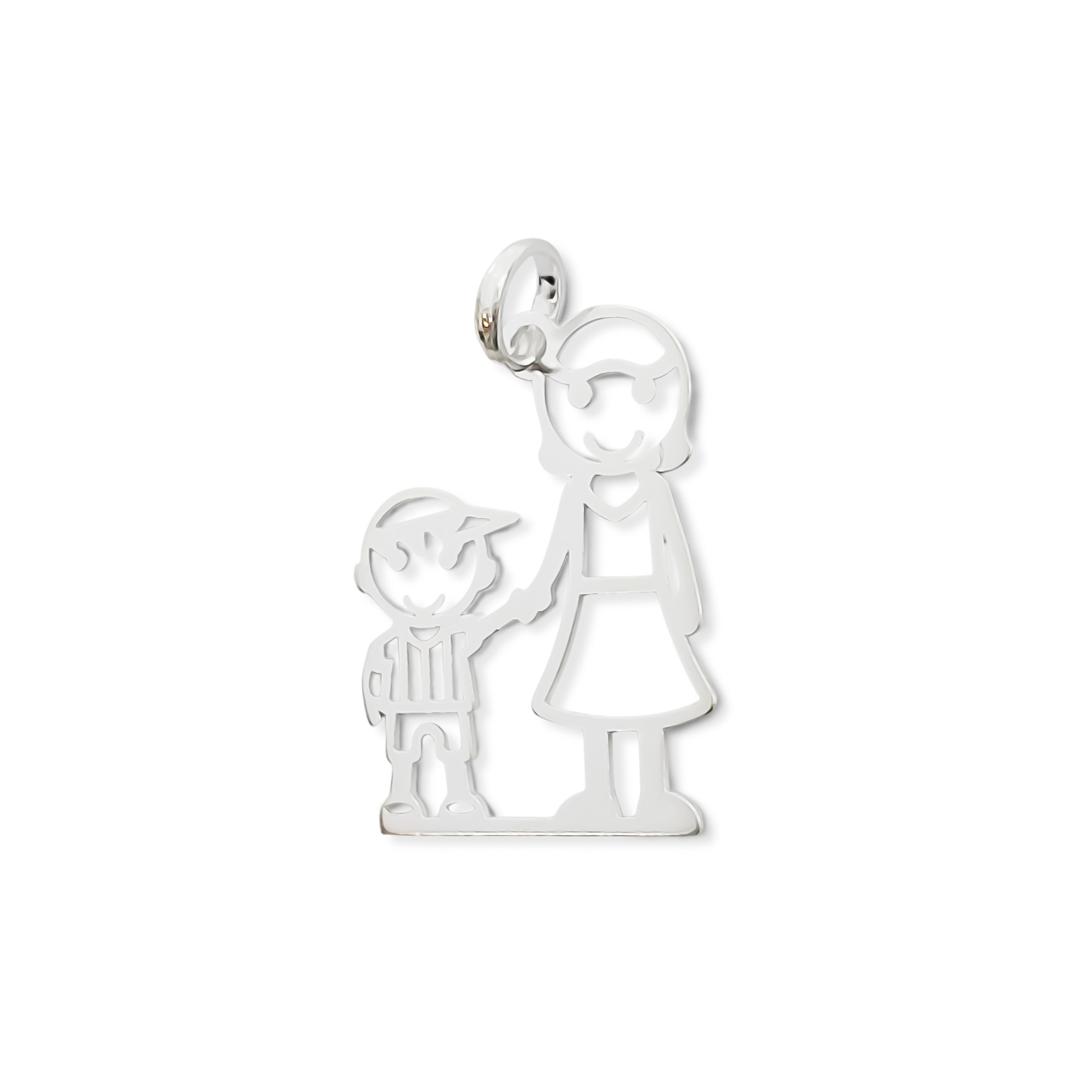 COLGANTE MADRE NIÑO CALADO PLATA FINA 925 - 1