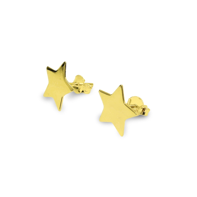 AROS ESTRELLA 12MM ENCHAPADO ORO 18K - 1