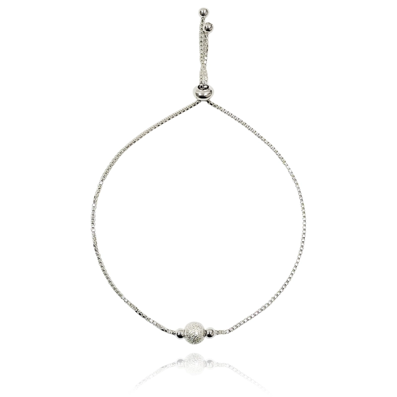 PULSERA BOLA SATINADA PLATA FINA 925 ADAPTABLE - 1