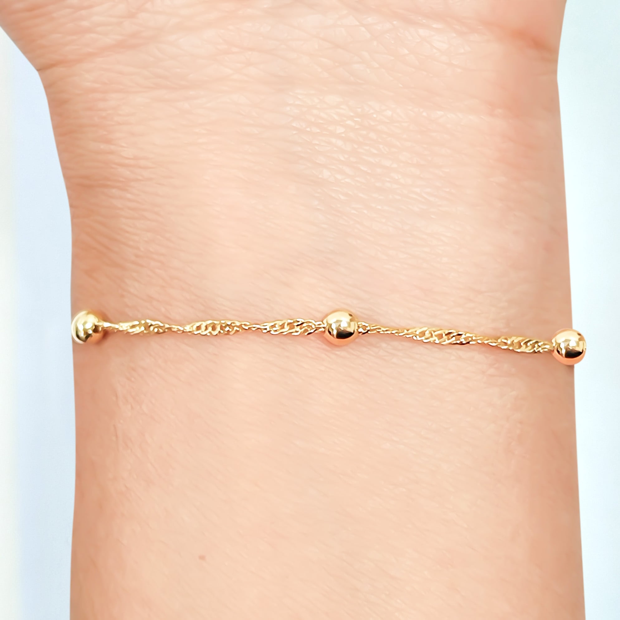 PULSERA BOLITAS SINGAPUR ENCHAPADO ORO 18K - 3