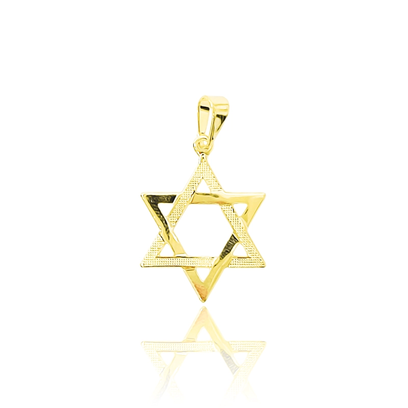 COLGANTE ESTRELLA DE DAVID SATINADA ENCHAPADO ORO 18K - 1