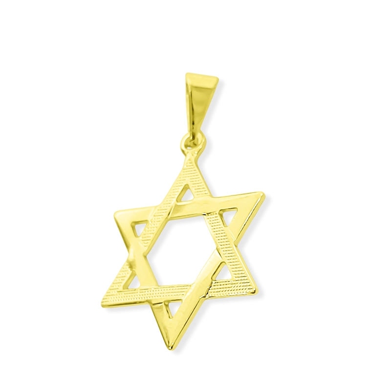 COLGANTE ESTRELLA DE DAVID SATINADA ENCHAPADO ORO 18K - 2