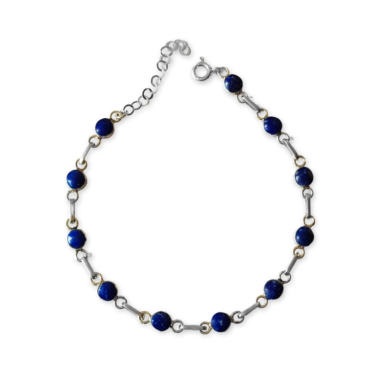 PULSERA MINI CÍRCULO LAPISLÁZULI PLATA FINA 950 - 2