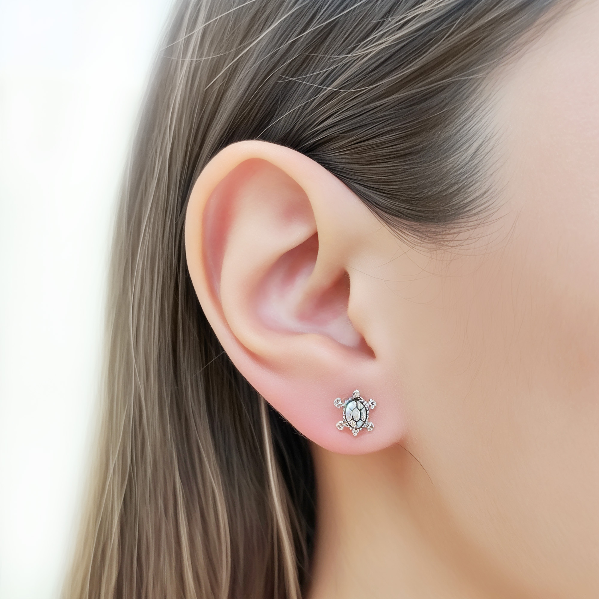 AROS MINI TORTUGA PLATA FINA 925 - 3