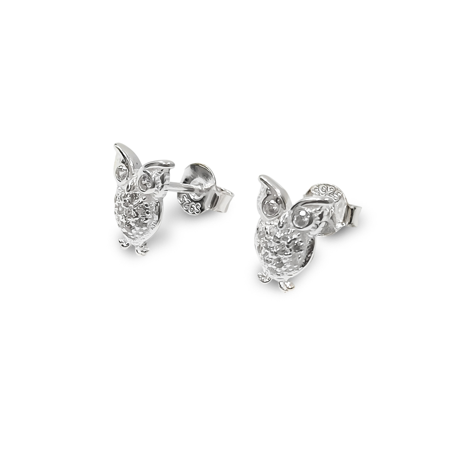 AROS LECHUZA CIRCON PLATA FINA 925 - 1