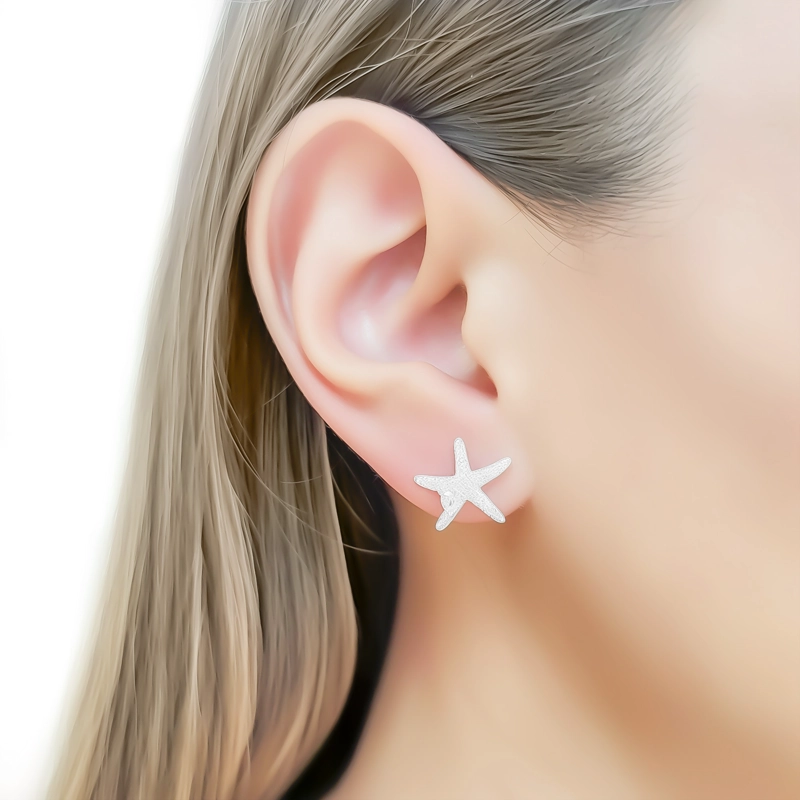 AROS ESTRELLA DE MAR CIRCON PLATA FINA 925 - 3