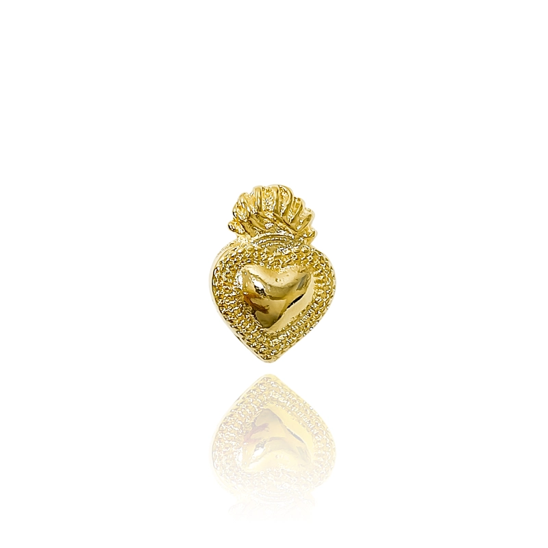 COLGANTE CORAZON DETENTE MINI ENCHAPADO ORO 18K - 1