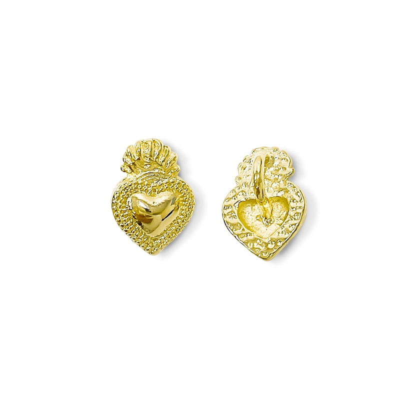 COLGANTE CORAZON DETENTE MINI ENCHAPADO ORO 18K - 2