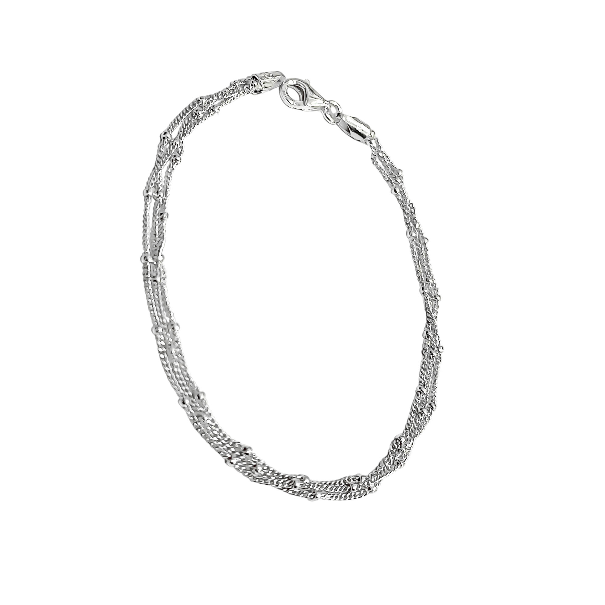 PULSERA GRUMET FINA BOLAS MINI PLATA FINA 925 - 1