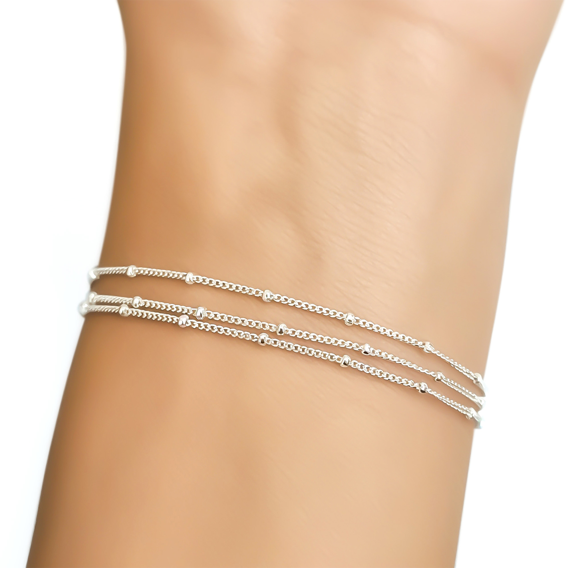 PULSERA GRUMET FINA BOLAS MINI PLATA FINA 925 - 3