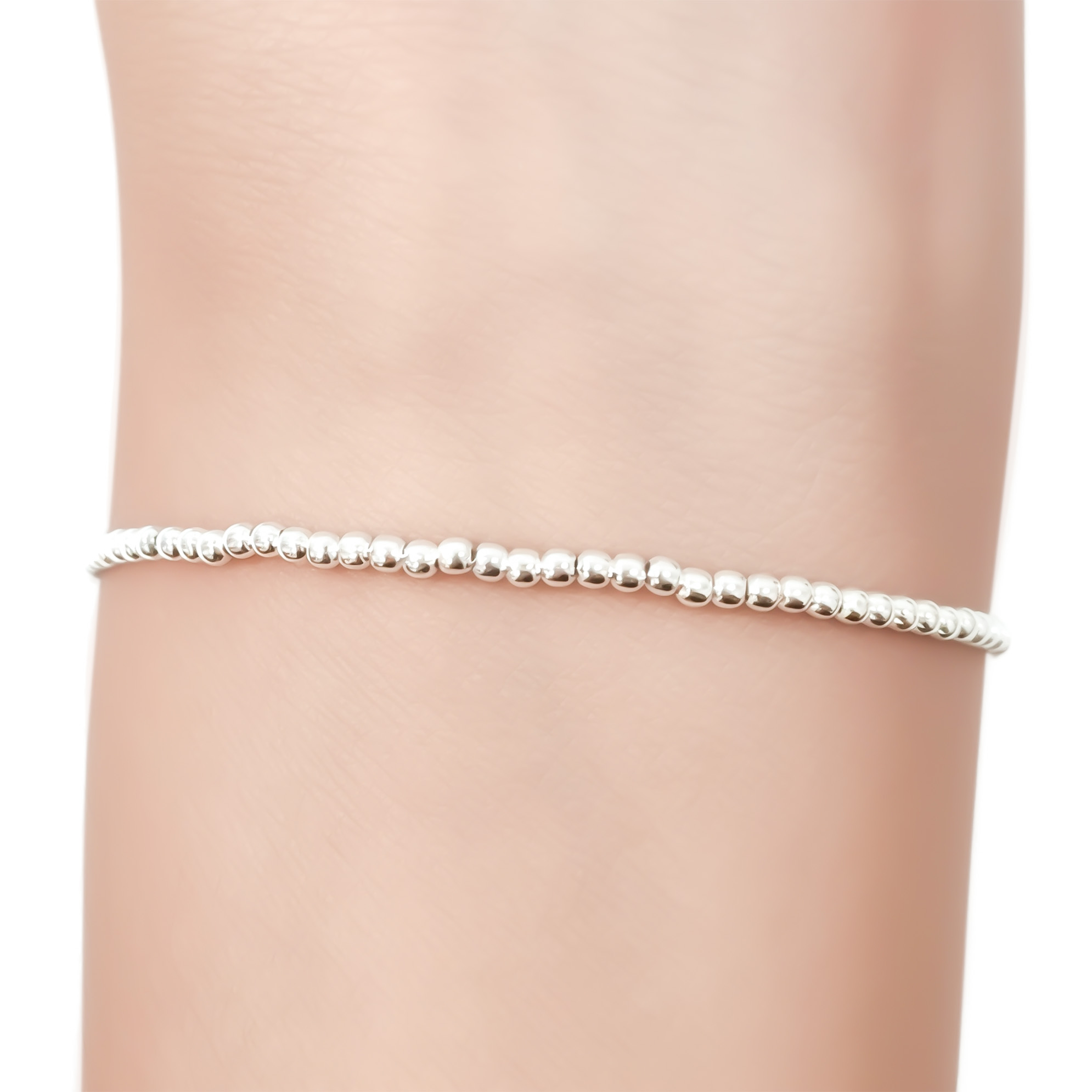 PULSERA BOLITAS 2MM PLATA FINA 925 - 3