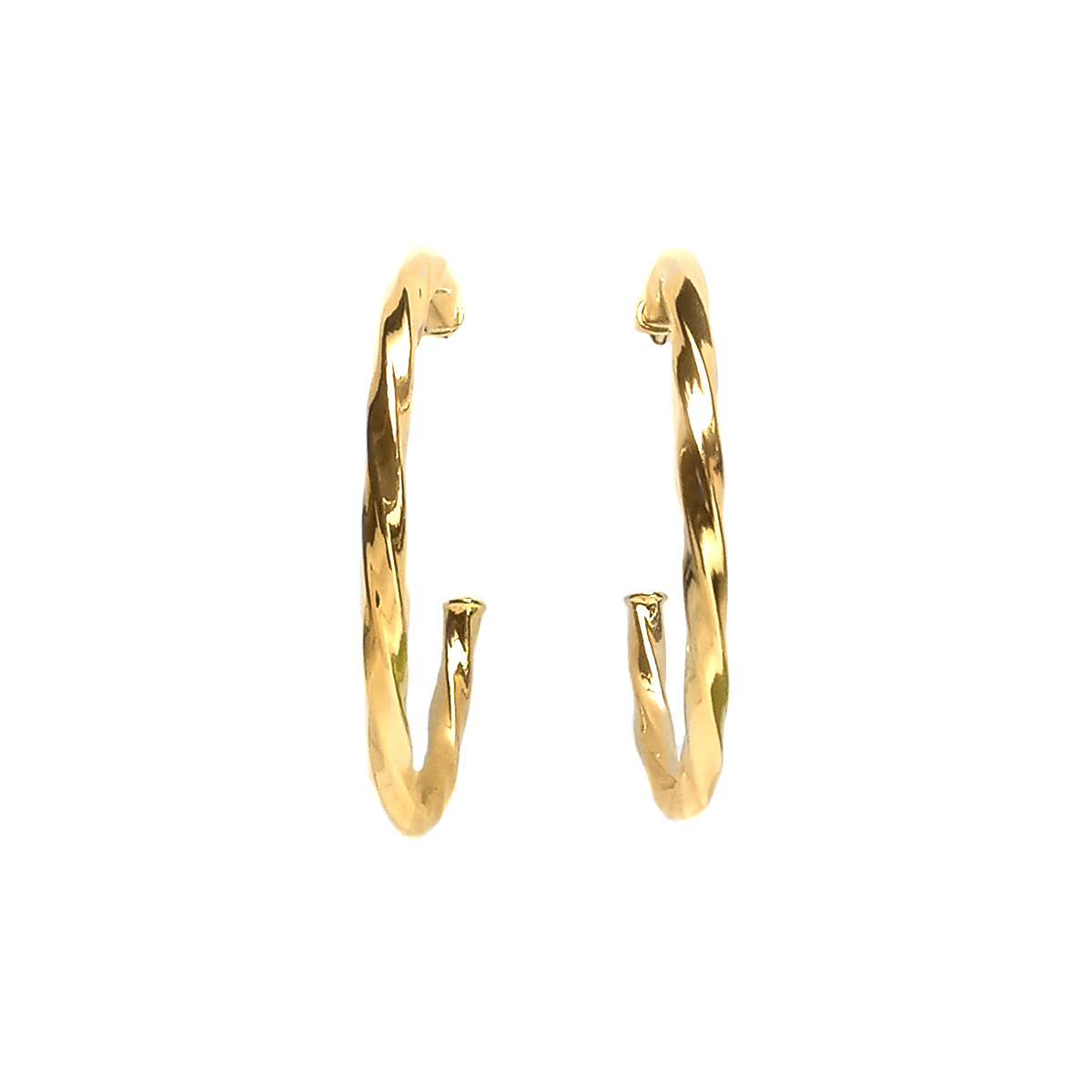 AROS ARGOLLA TORCIDA 42MM ENCHAPADO ORO 18 K - 1