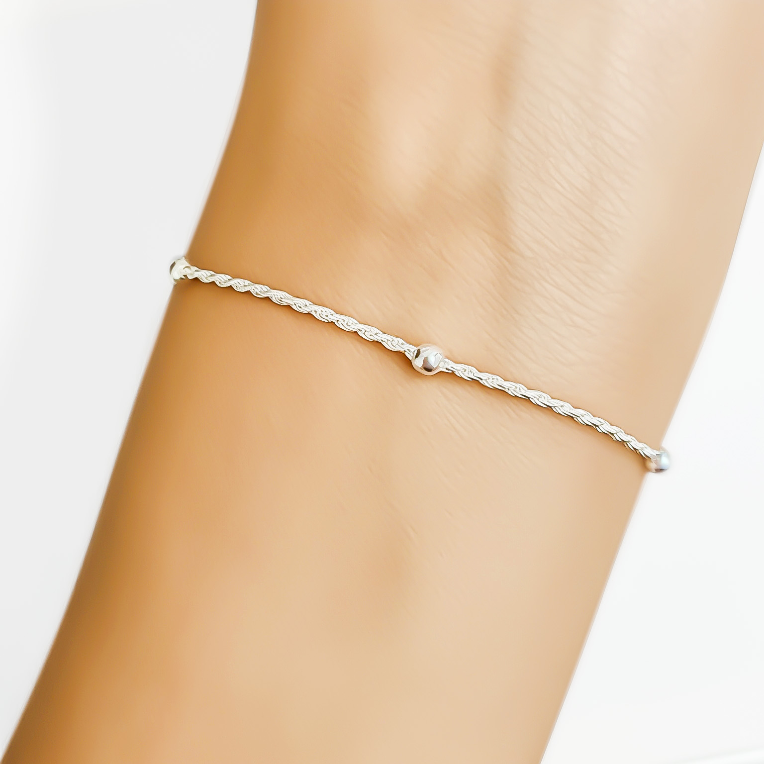PULSERA TURBILLON BOLA PLATA FINA 925 - 2