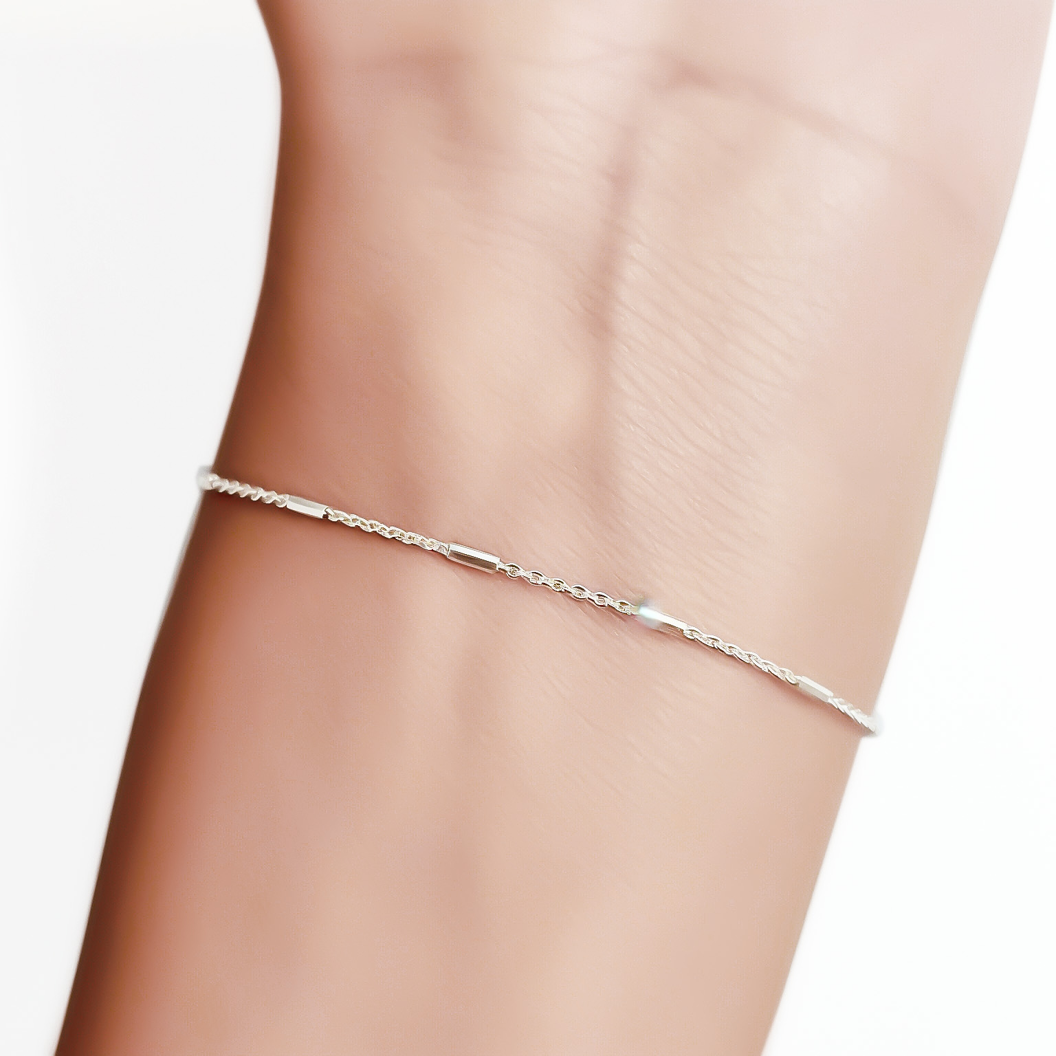 PULSERA ROLO TUBITO PLATA FINA 925 - 2
