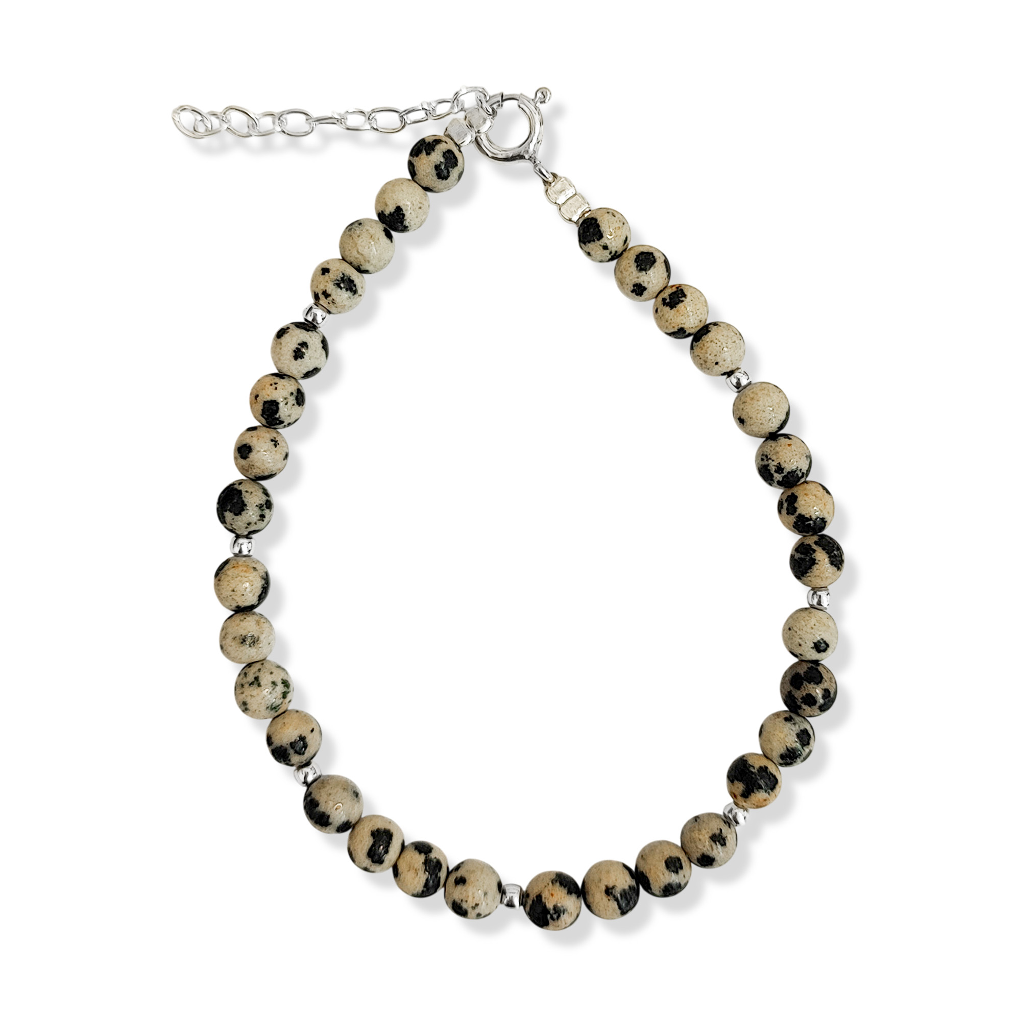 PULSERA JASPE DALMATA PLATA FINA 925 - 3