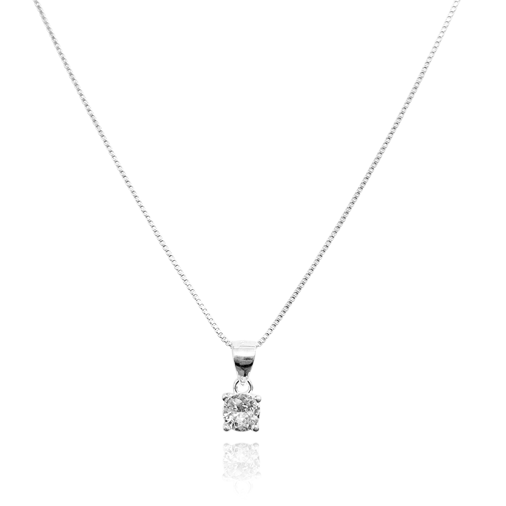 COLLAR PUNTO DE LUZ BLANCO 4 GRIFAS PLATA FINA 925 - 1