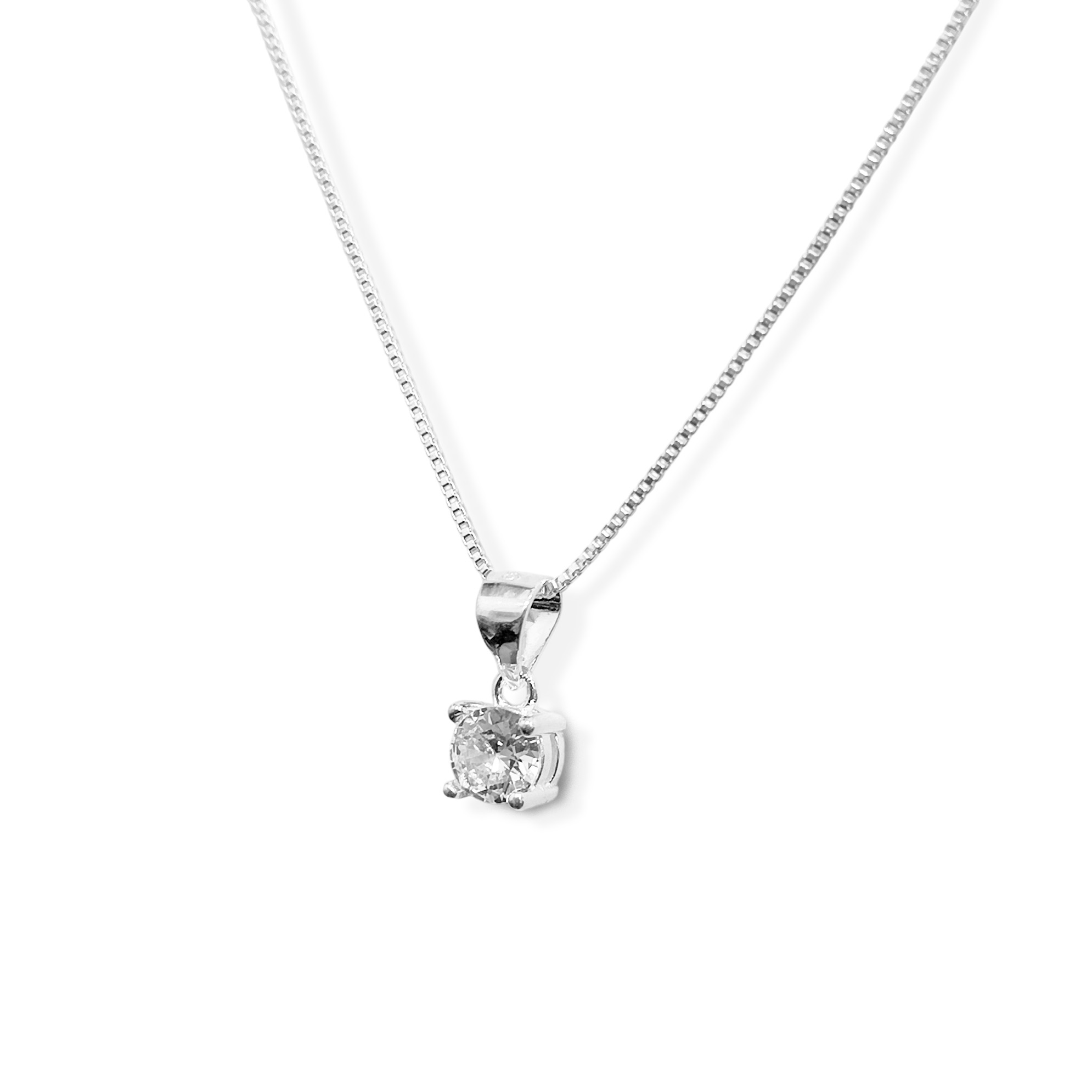 COLLAR PUNTO DE LUZ BLANCO 4 GRIFAS PLATA FINA 925 - 2