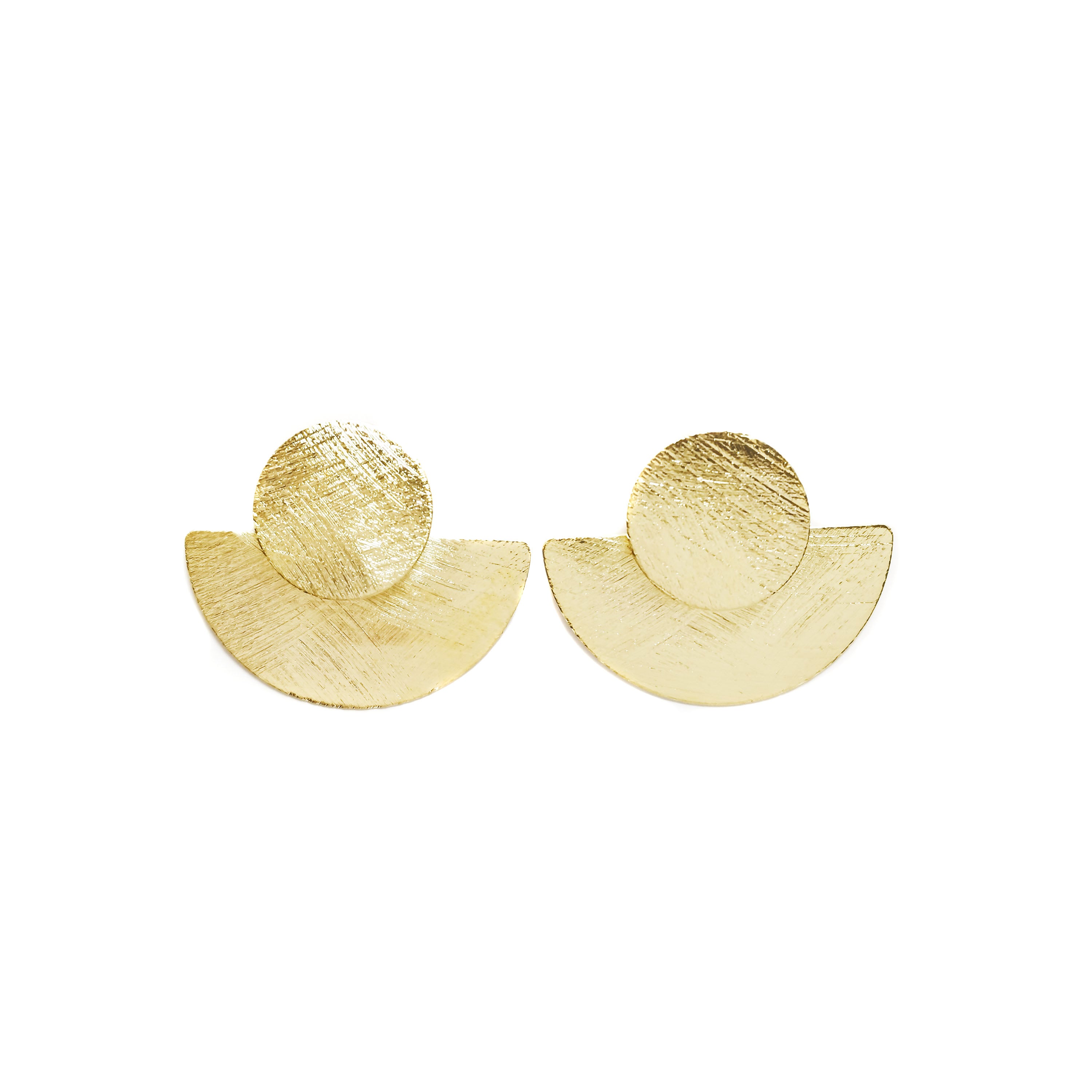 AROS MEDIO CIRCULO SATINADO ENCHAPADO ORO 18 K - 1