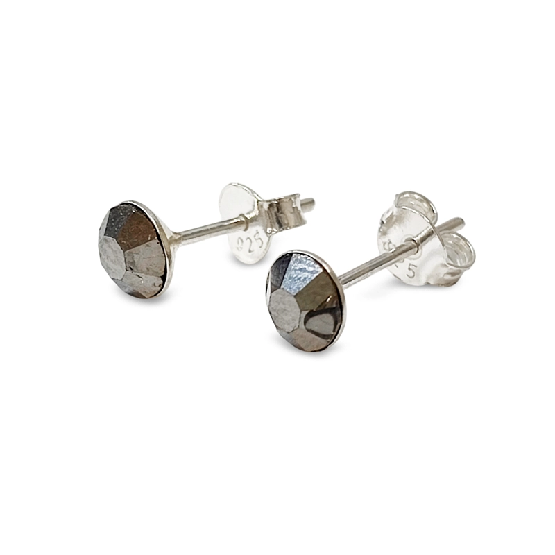 AROS CRISTAL GRIS 5MM PLATA FINA 925 - 1