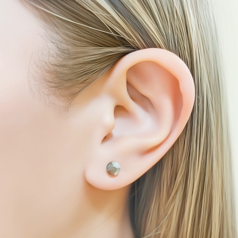 AROS CRISTAL GRIS 5MM PLATA FINA 925 - 2