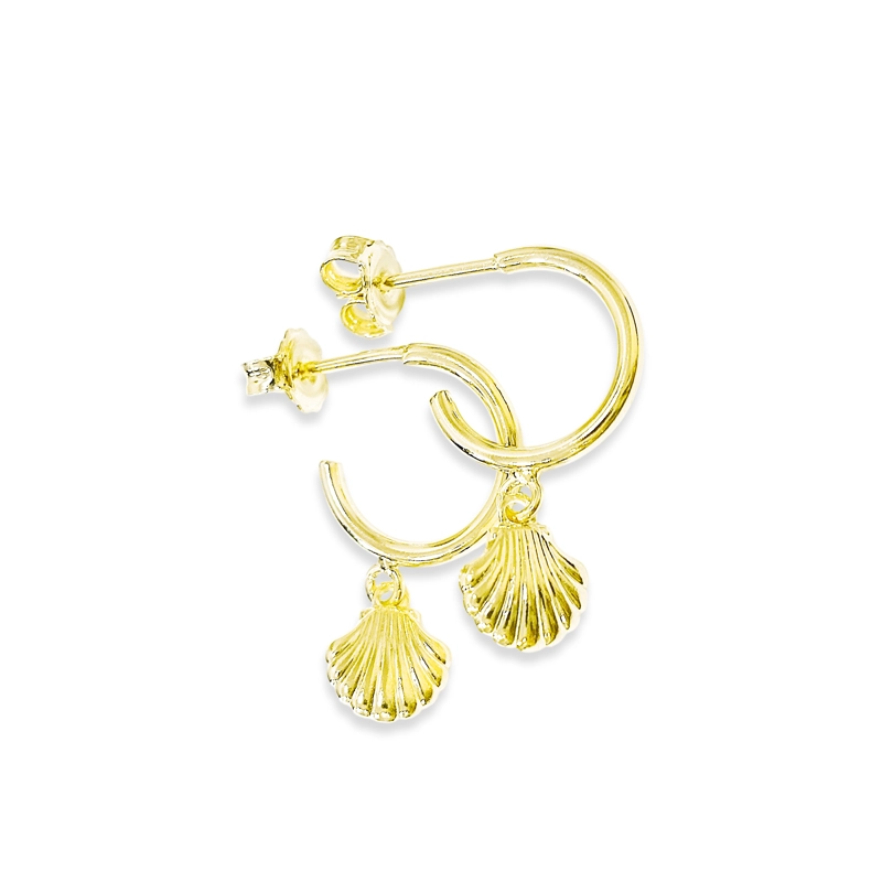 AROS ARGOLLA CONCHA ENCHAPADO ORO 18K - 3