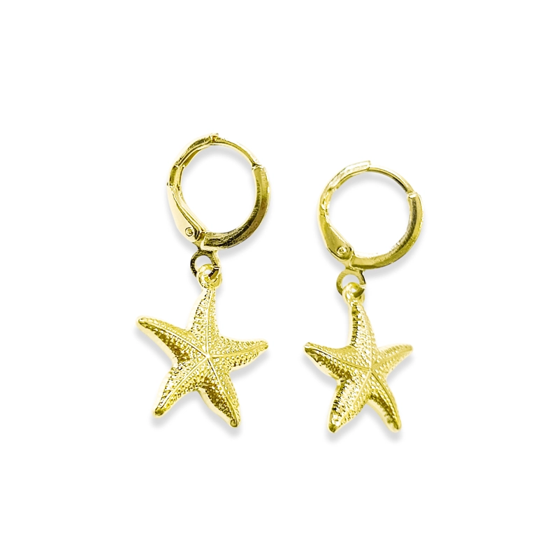 AROS ARGOLLA ESTRELLA DE MAR ENCHAPADO ORO 18 K - 3